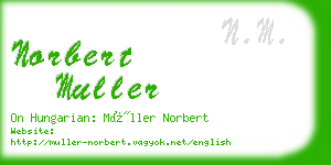 norbert muller business card